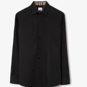 Size medium Burberry mens black printed long sleeve shirt